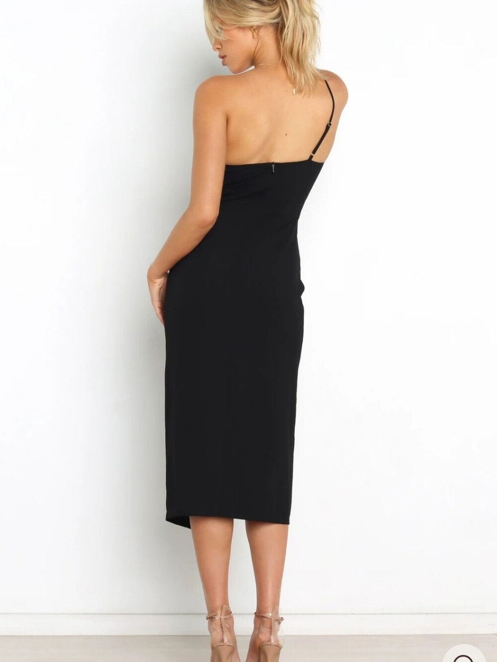 NWT Petal and Pup Xiomar Dress Black One Shoulder Midi Length - Picture 9 of 17